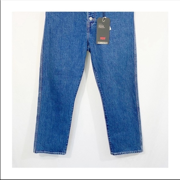 NEW Levi’s Premium Wedgie Straight High Waisted Exposed Button Fly Denim Jeans - Picture 5 of 13